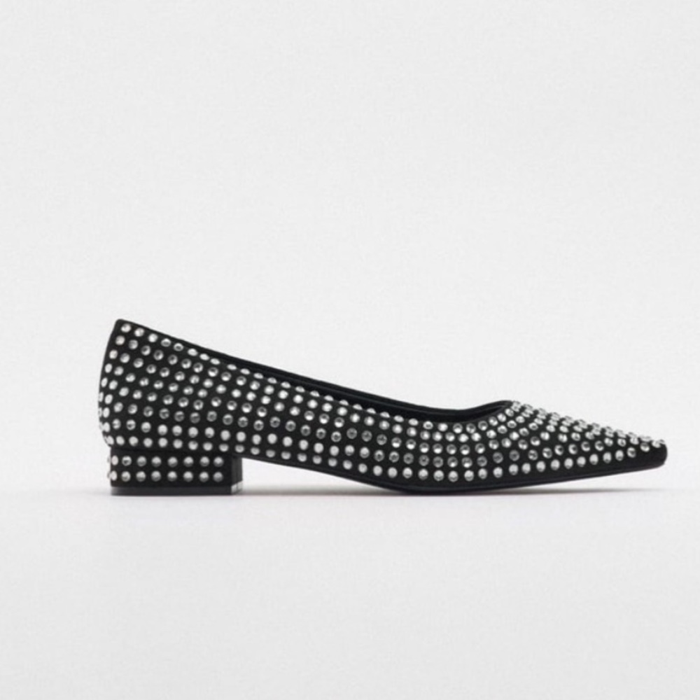 ZARA Crystal Ballet Flats NWT - Picture 6 of 12